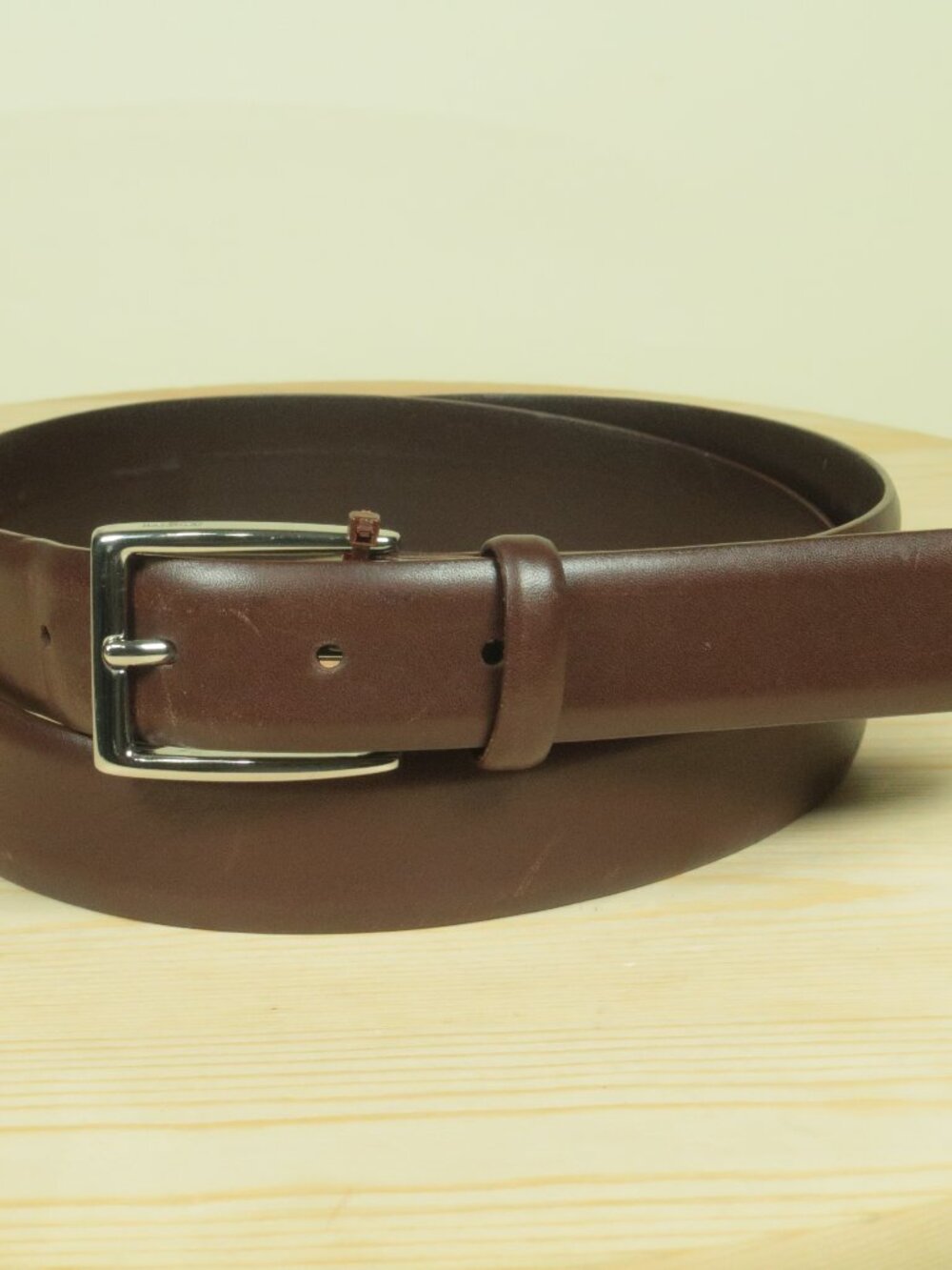 Polo Ralph Lauren Dress Belt Mens 38 Brown Italian Leather